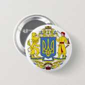Badge Rond 5 Cm Manteau de l'Ukraine des bras (Devant & derrière)
