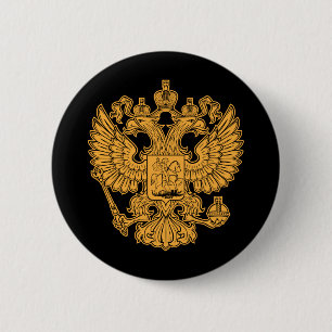 Badge Rond 5 Cm Manteau des bras russe de la Fédération de Russie