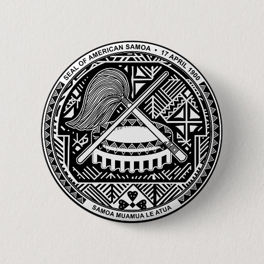 Badge Rond 5 Cm Manteau des Samoa américaines des bras (Devant)