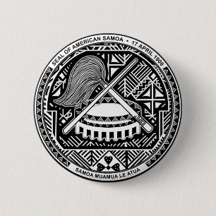 Badge Rond 5 Cm Manteau des Samoa américaines des bras