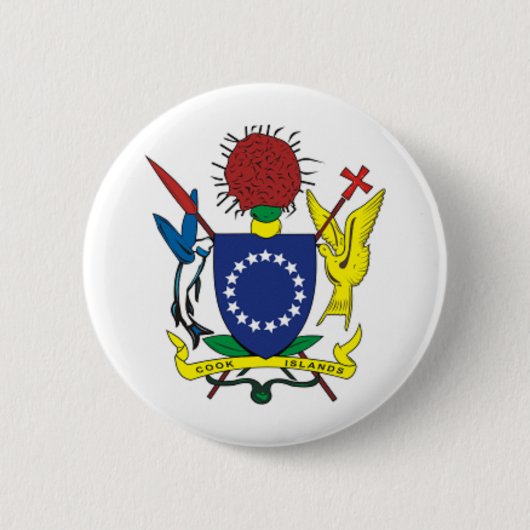 Badge Rond 5 Cm Manteau d'îles Cook des bras CK (Devant)