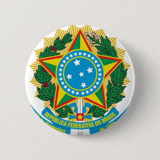 Badge Rond 5 Cm Manteau du Brésil des bras (Devant)