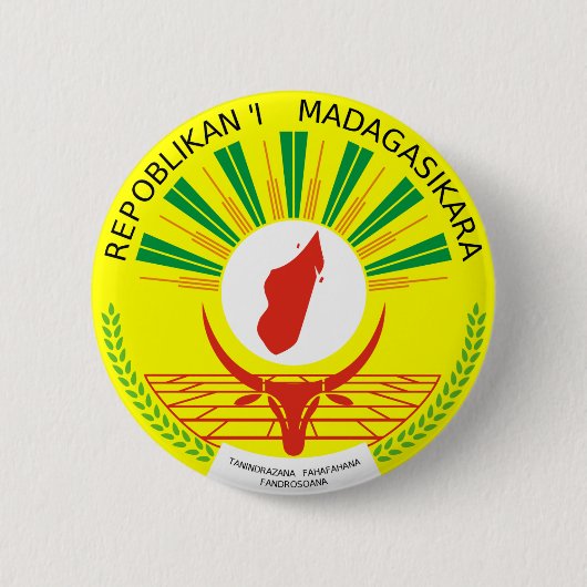 Badge Rond 5 Cm Manteau du Madagascar des bras (Devant)