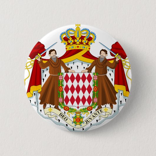 Badge Rond 5 Cm Manteau du Monaco des bras (Devant)