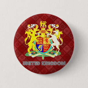 Badge Rond 5 Cm Manteau du Royaume-Uni des bras de haute qualité
