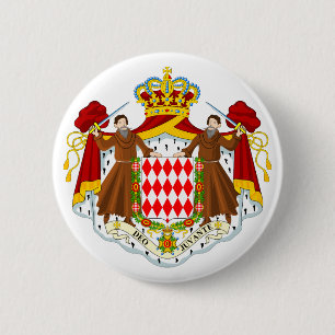Badge Rond 5 Cm Manteau officiel du Monaco de symbole d'héraldiqu
