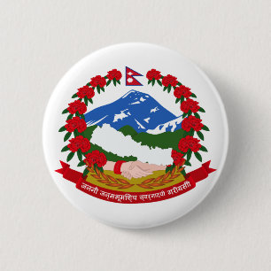 Badge Rond 5 Cm Manteau officiel du Népal de symbole d'héraldiqu
