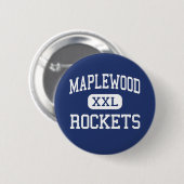 Badge Rond 5 Cm Maplewood - Rocket - lycée - Cortland Ohio (Devant & derrière)