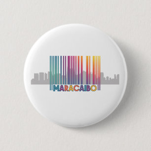 Badge Rond 5 Cm Maracaibo City Code-barres Art Latin Pride