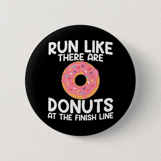 Badge Rond 5 Cm Marathon amusant courir Donut demi-marathon (Devant)
