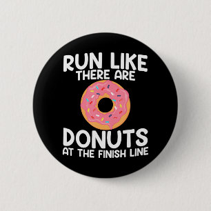 Badge Rond 5 Cm Marathon amusant courir Donut demi-marathon