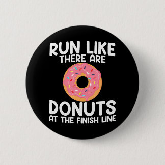 Badge Rond 5 Cm Marathon amusant courir Donut demi-marathon