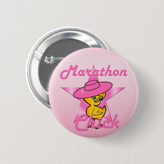 Badge Rond 5 Cm Marathon Chick #8 (Devant & derrière)