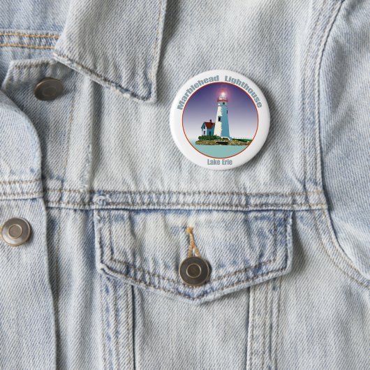 Badge Rond 5 Cm Marblehead Lighthouse (En situation)