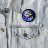 Badge Rond 5 Cm Marbre bleu planète Terre (En situation)
