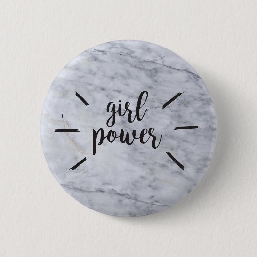 Badge Rond 5 Cm Marbre de puissance de fille (Devant)
