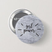 Badge Rond 5 Cm Marbre de puissance de fille (Devant & derrière)