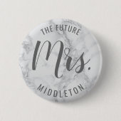 Badge Rond 5 Cm Marbre gris - future Mme (Devant)