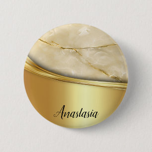 Badge Rond 5 Cm Marbre or cool tendance