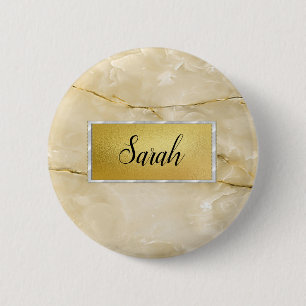Badge Rond 5 Cm Marbre or tendance