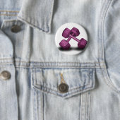 Badge Rond 5 Cm Marchandises roses d'haltères (En situation)