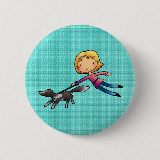 Badge Rond 5 Cm Marche blonde de chien de femme (Devant)