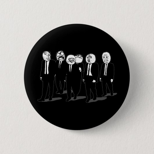 Badge Rond 5 Cm marche comique de visages de meme de rage (Devant)