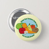 Badge Rond 5 Cm Marché d'agriculteurs (Devant & derrière)