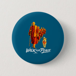 Badge Rond 5 Cm Marche pour la paix moines bouddhistes zen hommes