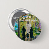 Badge Rond 5 Cm Marcher Avec Le Bouton Christ Standard (Devant & derrière)