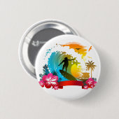Badge Rond 5 Cm Marcher Sur La Marche (Devant & derrière)