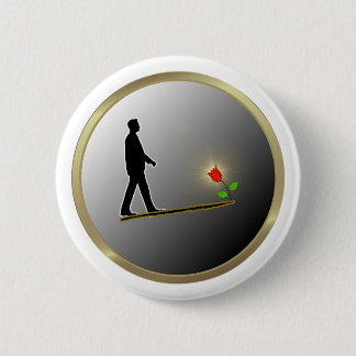 Badge Rond 5 Cm Marcher vers l'espoir Silhouette minimaliste