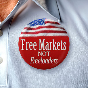 Badge Rond 5 Cm Marchés Libres... Pas de débiteurs