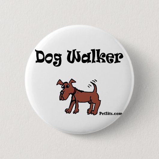 Badge Rond 5 Cm Marcheur de chien (Devant)