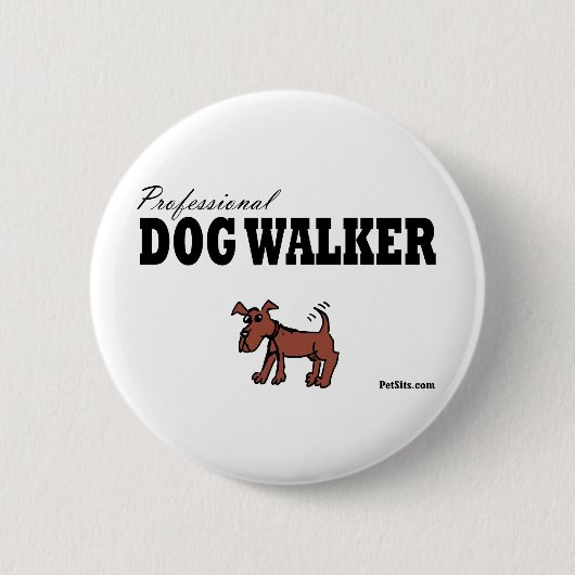Badge Rond 5 Cm Marcheur professionnel de chien (Devant)