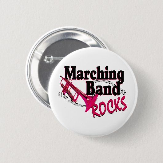 Badge Rond 5 Cm Marching Band Rocks (Devant & derrière)