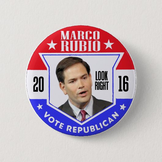 Badge Rond 5 Cm Marco Rubio pour le président 2016 (Devant)