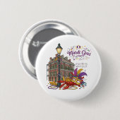 Badge Rond 5 Cm Mardi gras (Devant & derrière)