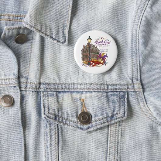 Badge Rond 5 Cm Mardi gras (En situation)