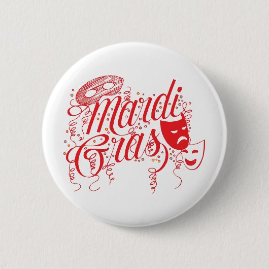 Badge Rond 5 Cm Mardi gras (Devant)