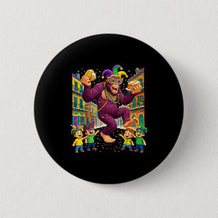 Badge Rond 5 Cm Mardi Gras Bigfoot Sasquatch Nouvel Art Graphique