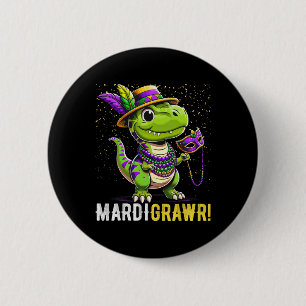 Badge Rond 5 Cm Mardi Gras Chemise T Rex Dinosaur Mardi Grawr C