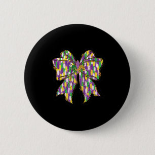 Badge Rond 5 Cm Mardi Gras Coquette Bow Louisiana Festival Femmes 