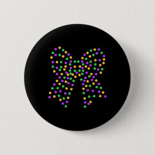 Badge Rond 5 Cm Mardi Gras Coquette Bow New Orleans Coquette Bow M