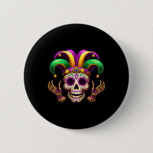 Badge Rond 5 Cm Mardi Gras Costume sucre crâne carnaval Hommes