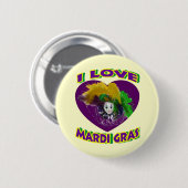 Badge Rond 5 Cm Mardi gras d'amour (Devant & derrière)