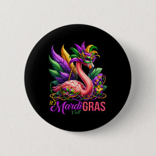 Badge Rond 5 Cm Mardi Gras Flamant rose Hawaiian Tropical Party Ho