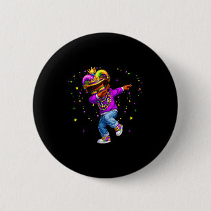 Badge Rond 5 Cm Mardi Gras Garçon qui Dabbing Drôle Chapeau de Bou