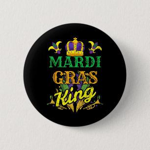 Badge Rond 5 Cm Mardi Gras King Hommes Costume de carnaval Cadeau