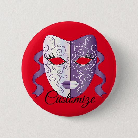 Badge Rond 5 Cm mardi gras masques Thunder_Cove (Devant)